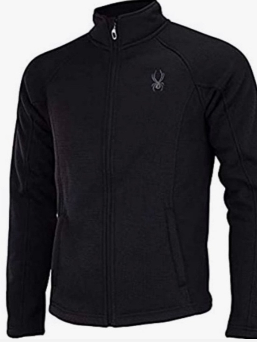 Spyder Size Large  Black Full-Zip Sweater Jacket with Logo - Picture 2 of 12